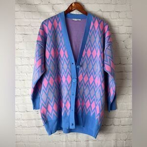 Qu Style Retro Multicolored Cardigan One Size